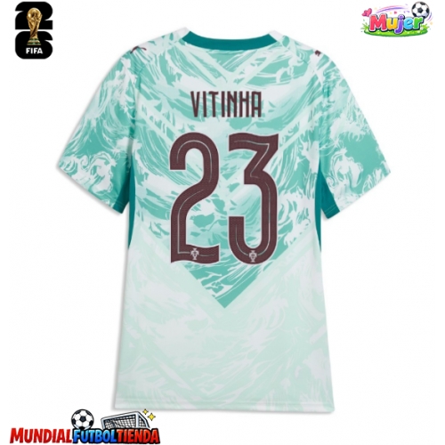 Camiseta Portugal Vitinha #23 Segunda Equipación Replica Mundial 2026 para mujer mangas cortas